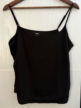 Express Black Fitted Built-In Bra Cami Top Size XL Adjustable Straps